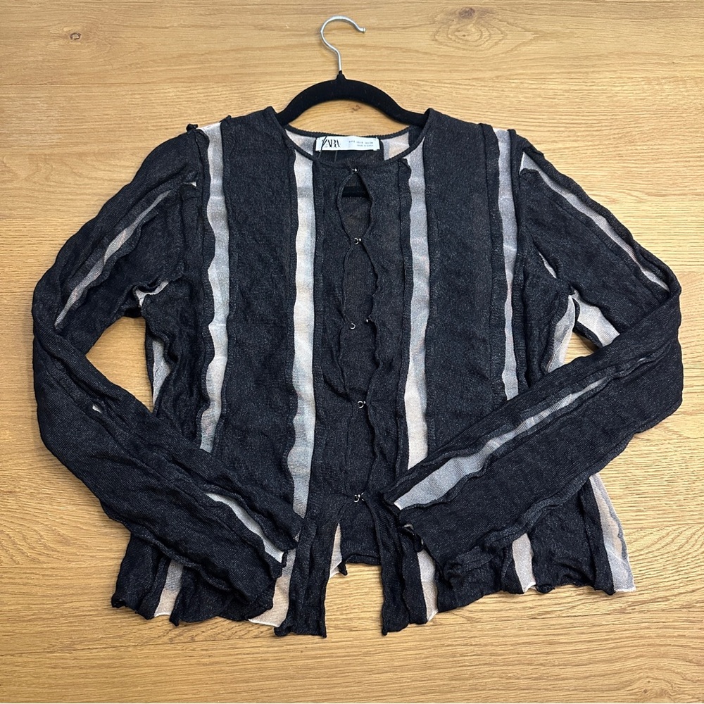 Zara Black Sheer Top